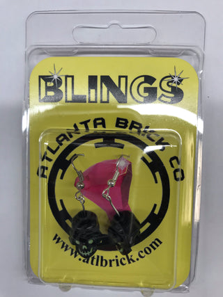 LEGO® Black Skull Skeleton Head Earrings Blings United Brick Co®