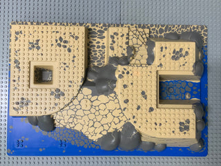 32x48 Raised LEGO® Baseplate w/ Front & Back Steps & Rocks, Water, Sand 44510pb03 Part LEGO®