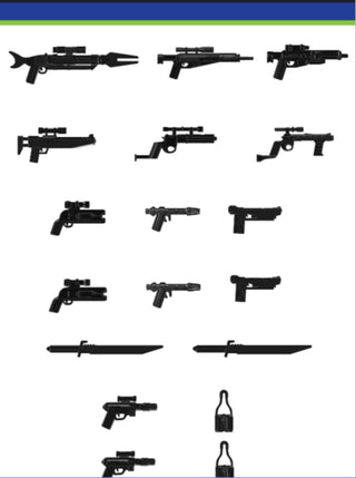 Mando Hunter Black Weapons Pack Custom, Accessory BigKidBrix