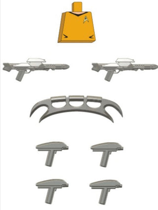Space Trek Metal Grey Weapon Pack Custom, Accessory BigKidBrix   