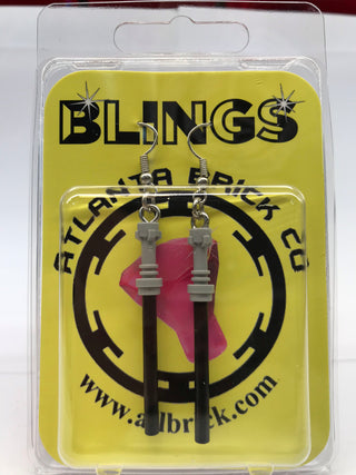 LEGO® Lightsaber Earrings Blings United Brick Co® Black