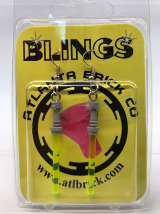 LEGO® Lightsaber Earrings Blings United Brick Co® Yellow