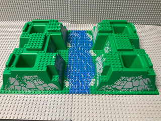 32x48 Raised Baseplate w/ 4 Corner Pits & River Pattern 30271px1 LEGO® Part LEGO®   