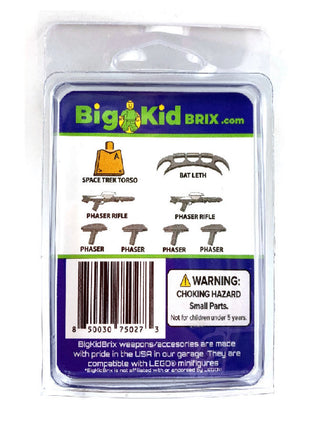 Space Trek Metal Grey Weapon Pack Custom, Accessory BigKidBrix