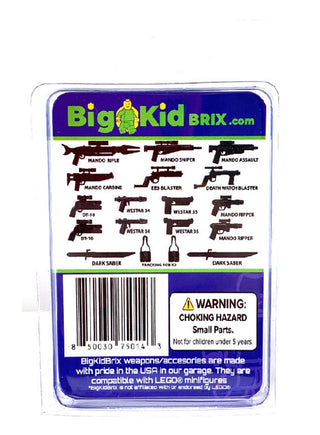 Mando Hunter Black Weapons Pack Custom, Accessory BigKidBrix