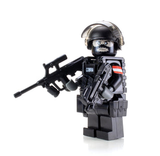 EKO COBRA Austrian Police Tactical Officer Custom Minifigure, BB18 Custom minifigure Battle Brick