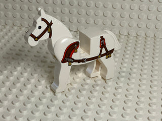 White LEGO® Horse w/ Ornate Harness & Gold Tassels LEGO® Animals LEGO®   