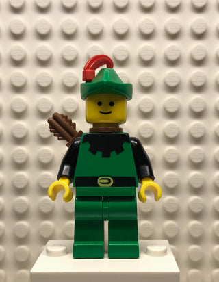 Forestman, Black, Green Hat, Red Feather, Quiver, cas321 Minifigure LEGO®   