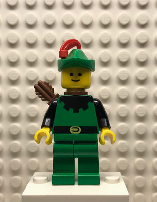 Forestman, Black, Green Hat, Red Feather, Quiver, cas321 Minifigure LEGO®