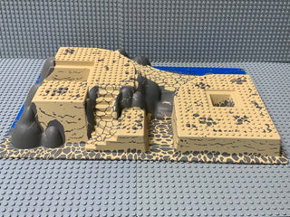32x48 Raised LEGO® Baseplate w/ Front & Back Steps & Rocks, Water, Sand 44510pb03 Part LEGO®