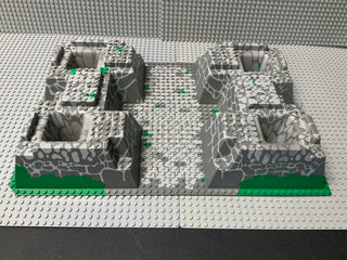 32x48 Raised Baseplate w/ 4 Corner Pits, Cobblestone, Rocks & Grass Pattern 30271pb01 LEGO® Part LEGO®   