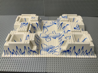 32x48 Raised Baseplate w/ 4 Corner Pits Arctic Blue Ice Pattern 30271px6 LEGO® Part LEGO®