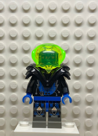 Insectoids Zotaxian Alien - Male, Black and Blue with Silver Circuits, with Armor (Captain Wizer / Captain Zec), sp029 Minifigure LEGO®