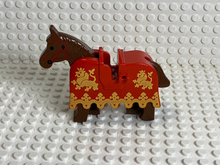 LEGO® Horse Barding, Armor Red w/ Yellow Lions, 2490px3 LEGO® Animals LEGO®