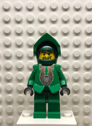 Knights Kingdom II, Rascus with Gold Pattern Armor, Dark Green Hips and Helmet, cas266 Minifigure LEGO® Minifigure Only, no sword or shield
