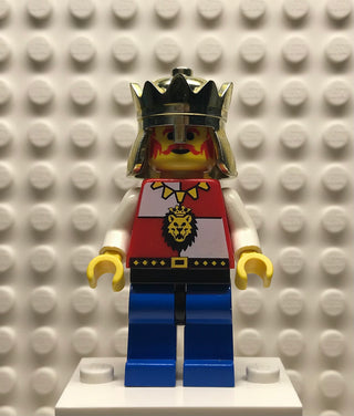 Royal Knights, King, Chrome Gold Crown, Lion Crest, Black Hips, Blue Legs, cas552 Minifigure LEGO®