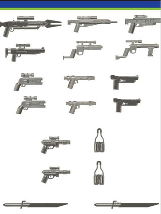 Mando Hunter Metal Grey Weapons Pack Custom, Accessory BigKidBrix