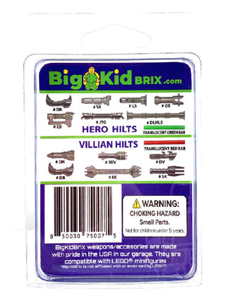 Hero Vs. Villain Metallic Hilt Pack Custom, Accessory BigKidBrix