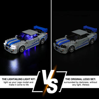 Light Kit For 2 Fast 2 Furious Nissan Skyline GT-R (R34), 76917 Light up kit Lightailing