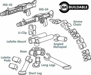 GERMAN MG Tripod with MG-34 & MG-42 Custom, Accessory Brickarms