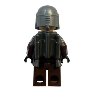 The Mandalorian / Din Djarin / 'Mando' - Silver Beskar Armor, Jetpack, Printed Head, Reddish Brown and Dark Silver Knee Pads, sw1519 - LEGO® Star Wars Minifigure