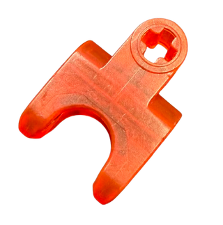 Technic, Axle Connector 2 x 3 with Ball Joint Socket - Closed Sides, Straight Forks with Open Axle Holes, Part# 93571 Part LEGO® Trans-Neon Orange