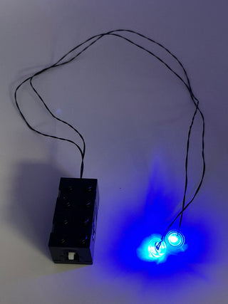 1x1 Round LED Light-up Studs x2, Battery Operated, LS1x1DRPB Custom Parts United Brick Co® Blue