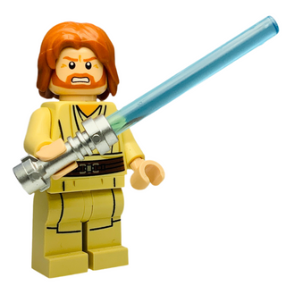 Obi-Wan Kenobi (Mid-Length Tousled with Center Part Hair) sw0489 Minifigure LEGO® Like New - With Lightsaber