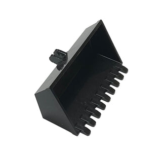 Vehicle, Digger Bucket 9 Teeth 4 x 8, Flat Inside with Locking 2 Finger Hinge, Part# 47508 Part LEGO® Black