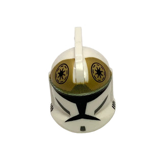 Minifigure, Headgear Helmet SW Clone Trooper with Holes, Clone Gunner Phase 1 Pattern, Part# 61189pb06 Part LEGO® White Very Good