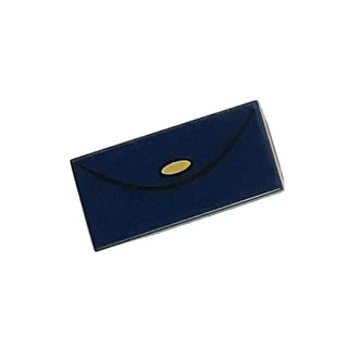 Date Night Marge's Purse with Gold Clasp (Tile 1 x 2), Part# 3069pb0376 Part LEGO® Dark Blue