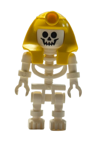 Skeleton with Standard Skull, Yellow Mummy Headdress, gen008 - LEGO® Adventurers Minifigure