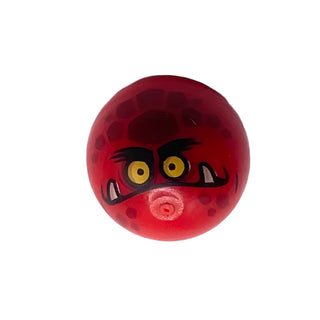 Technic Ball Joint with Globlin Type 3 Pattern, Part# 32474pb006 Part LEGO® Red Very Good
