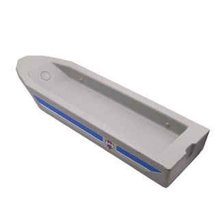 Boat, Hull Unitary 32 x 10 x 1 2/3, Base with Coast Guard Pattern on Both Sides (Stickers), Part# 71610pb02 Part LEGO® Light Gray Very Good