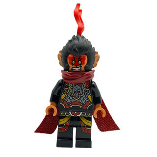 Evil Macaque - Black and Red Armor, Dark Red Cape, Cat Tail, mk090 Minifigure United Brick Co®