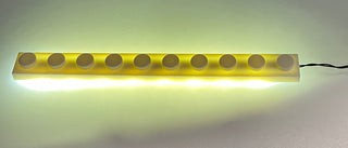 1x10 LED Light Up Plate, USB, LB1x10 Custom Parts United Brick Co® White/White