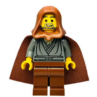 Jedi Bob - Dark Bluish Gray Tunic, Reddish Brown Hood and Cape, sw1379 Minifigure LEGO® Like New