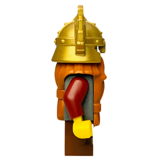 Fantasy Era - Dawrf, Dark Orange Beard, Gold Helmet, cas395 Minifigure LEGO®
