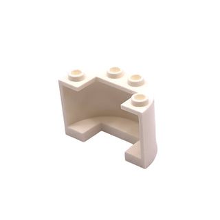 Cylinder Half 2x4x2 with 1x2 Cutout, Part# 24593 Part LEGO® White