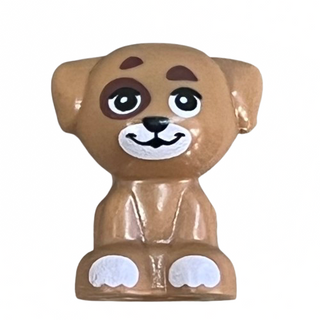 Dog, Standing, White Muzzle and Reddish Brown Spots Pattern, 69901pb08 - LEGO® Friends LEGO® Animals LEGO® Like New
