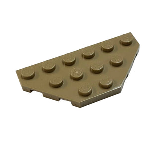 Wedge, Plate 3x6 Cut Corners, Part# 2419 Part LEGO® Dark Tan  