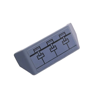 Vehicle, Spoiler with Bar Handle with Black Outline Bolts on Sand Blue Background Pattern (Sticker), Part# 98834pb30 Part LEGO® Sand Blue