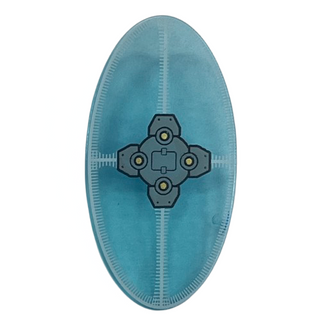 Minifigure, Shield Elliptical with Silver Mechanical Pattern, Part# 92747pb10 Part LEGO®