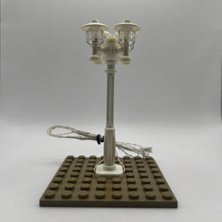 Lighting Kit, Quad Lamp Post, Double Connector (White Pole, White Light) ACCQHLA-W/W Light up kit United Brick Co®