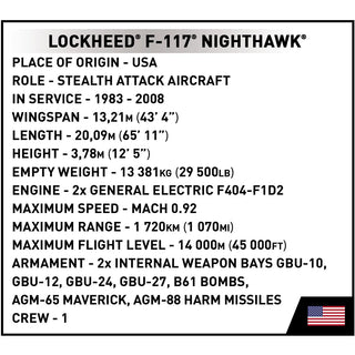 F-117 Nighthawk Stealth Fighter: COBI Set #5903 Building Kit Cobi Toys