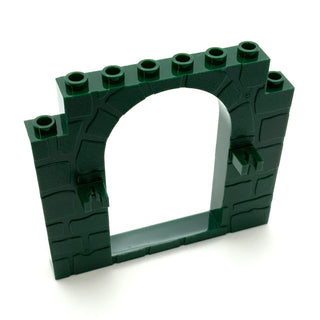 Door Frame 1x8x6 Arched with Clips and Stone Profile, Part# 40242 Part LEGO® Dark Green  