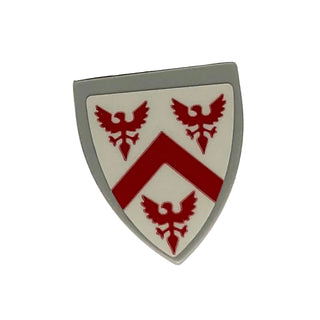 Shield Triangular Short with 3 Red Eagles Pattern (Sticker), LEGO® Minifigure Shield, Part# 3846pb052