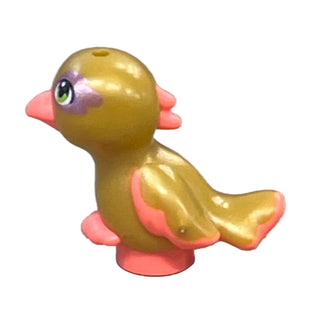 Bird, Mini Doll Style, Molded Coral Beak, Metallic Pink Eye Patches, 35074pb05 - LEGO® Friends Animal