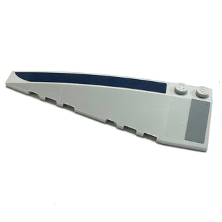 Wedge 10 x 3 Left with Dark Blue and Dark Bluish Gray Boxes Pattern (Stickers), Part# 50955pb002 Part LEGO® Light Bluish Gray