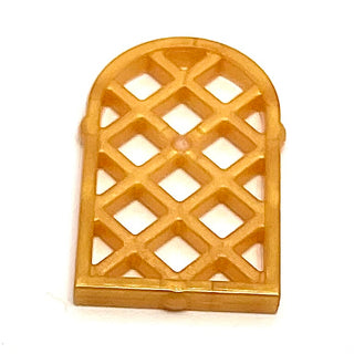 Pane for Window 1 x 2 x 2 2/3 Lattice Diamond with Rounded Top, Part# 30046 Part LEGO® Pearl Gold
